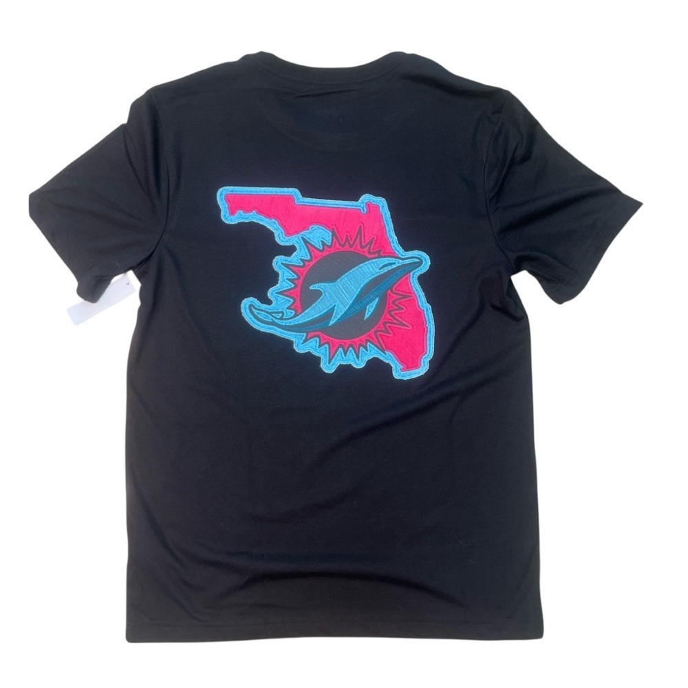Miami Dolphins graphic 3D T-Shirt with Blue and Red Graphic